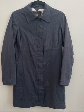 Coach Vintage Coat Women’s XS Navy Trench Coach Logo all over Inside lining